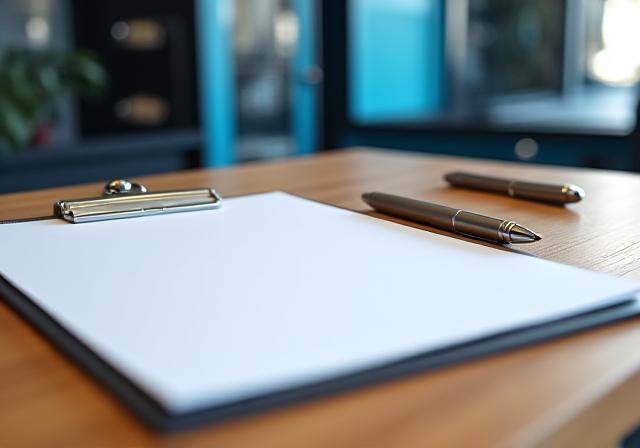 Close up of a legal document on a health professional's desk